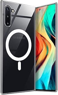 for Samsung Galaxy Note 10 Case Clear [Compatible with Magsafe] [Strong Magnet] [Non-Yellowing] Magnetic Slim Thin Bumper Phone Cover, Lightweight, and Durable Clear
