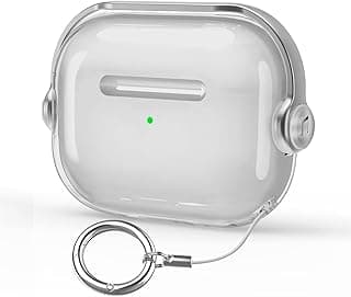 Case for Airpods Pro 2 Protective Case [With Closure Lid] [Front LED Visible] [With Wrist Strap] Skin Case Compatible with 2022 Airpods Pro 2nd Generation (Clear Gray)