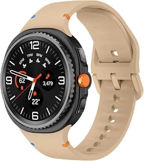 Sport Silicone Bands for Samsung Galaxy Watch 8 Band 40mm 44mm/8 Classic 46mm, One Click No Gap Soft Sport Waterproof Rubber Strap for Samsung Galaxy Watch 8 Classic Band 46mm