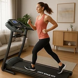 مشاية كهربائية City Star Pro بموتور DC - ضمان 5 سنوات - 10 كم/ساعة - 2.5 حصان - 120 كجم - 42 * 120 سم - 10 برامج - هدية تويستر و حزام 5SRE ومقبض يد