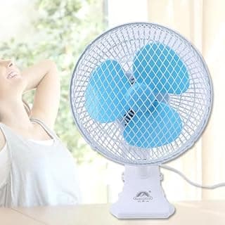 Clip-on Desk Fan -Clip-on fan with flexible neck for kitchen cabinets, glass tables and bedroom doors. Great for kids rooms and offices. Easily delivers fresh air to marble or wood surfaces to give yo