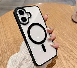 Magnetic Phone Case for iPhone 17 6.3 Inch Compatible with MagSafe, Shock Absorption Anti-Scratch Cover (Black)