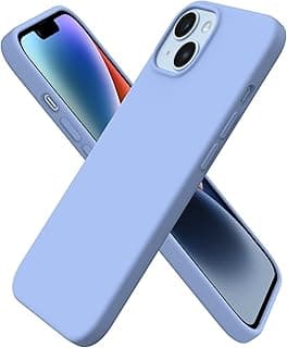 جراب لابل iPhone 14 سيليكون سائل ناعم، حماية كاملة للجسم، مقاوم للصدمات، بطانة مايكروفايبر ناعمة، نحيف (أزرق فاتح)