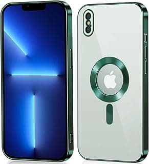 جراب متوافق مع ايفون X/ايفون XS مغناطيسي [يدعم شاحن Magsafe] لاسلكي، مقاوم للصدمات والخدش، حماية كاملة (أخضر)