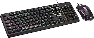 GK106 Gaming Keyboard and Mouse Combo with Colorful Backlighting and Ergonomic Design, High-Precision 1000 DPI Optical Mouse, 1.35m Cable, Compatible with Various Operating Systems