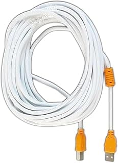 USB 2.0 Printer Cable Male to Male for Scanner, Printer HP, Canon, Dell, Epson, Lexmark, Xerox, Samsung White length (5M)