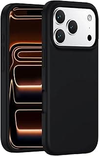 جراب iPhone 17 Pro Max [دعم مدى الحياة] حماية عسكرية ضد السقوط جراب سيليكون مضاد للصدمات نحيف (أسود)
