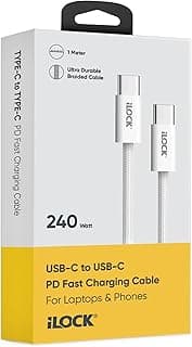 كابل Type-C إلى Type-C | 1 متر | شحن سريع 100W PD | كابل مجدول فائق المتانة (200 وات)