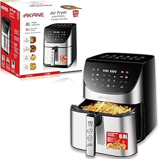 AKANE A.5388 Air Fryer 1700W+500W Dual Heating System 8L Capacity 360° Hot Air Circulation Freidora de Aire for Healthy Low-Oil Cooking, Smart Kitchen Appliance