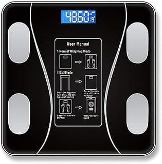 HCOWL Smart Body Scale - Bluetooth-Compatible Electronic Intelligent Weight Loss and Body Fat Scale (Black)