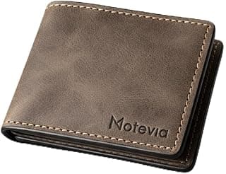Men Wallet Genuine Leather 100% Double Layer Wallet Card & Money Wallet for Men Genuine Leather Wallet with 5 Inner Pockets Small Wallet by Motevia (Coffee)