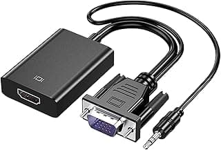 كابل VGA إلى HDMI مع صوت، دقة 1080P، محول من الكمبيوتر إلى التلفزيون أو الشاشة