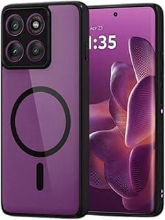 جراب Grabist شفاف كريستالي متوافق مع Motorola Moto G75 – غطاء حماية مقاوم للصدمات بمعايير عسكرية، غير قابل للاصفرار، مع حماية للكاميرا، لا يدعم الشحن اللاسلكي، إطار أسود