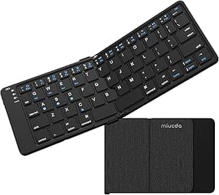 MIUCDA Ultrathin Foldable Wireless Keyboard 3 Devices Mini Portable Rechargeable Bluetooth Keyboard 64 Keys Compatible with Ios Windows Android Tablet Laptop Phone