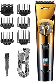 Professional Hair Shaver & Clipper, Precision Grooming with 5 Length Settings, Ceramic & Titanium Blades - Includes 6 Combs and Easy Operation Features, V-663
