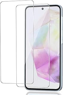 Tempered Glass Screen Protector for Samsung Galaxy A35, Pack of 2 with Fingerprint ID Tempered Glass Screen Protector for Samsung A35, 9H Hardness Protective Glass for Galaxy A35