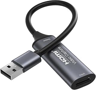 كارت كابتشر فيديو Full HD 1080P، محول 4K HDMI إلى USB 3.0 للصوت والفيديو للمونتاج، الجيمنج، البث المباشر، والتعليم عبر الإنترنت