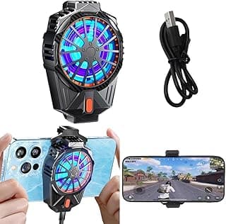 Plug & Play Phone Cooler for Gaming Fan Universal Mobile Cooler for iPhone Android Smartphones from 4.5 to 7 inch Cell Phone Gaming with 3 Cooling Speeds & 3 Seconds Rapid Cooling