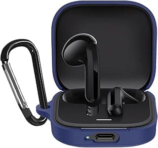 Case Compatible with Xiaomi Redmi Buds 6, Protective Case, Shockproof Soft Case, with Carabiner, Anti-Fingerprint, Anti-Abrasion (Blue)