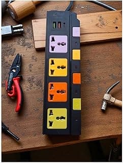Zero zr-26 Power Strip 4 Outlets, 2 USB Inlets, 1 USB Type-C Inlet with the ability to control each outlet via the outlet's power button - 1.5 meters long