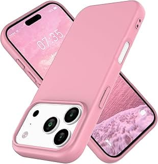 جراب سيليكون لهاتف ابل iPhone 17 Pro Max (6.9 بوصة)، غطاء حماية ناعم ومقاوم للصدمات، وردي