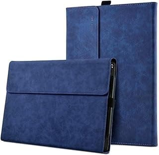جراب جلد صناعي ناعم مقاوم للماء لجهاز Microsoft Surface Pro 9/10/11 مقاس 13 بوصة، حافظة حماية مضادة للصدمات مع حافظة داخلية صلبة وملمس ناعم (أزرق ليلي)