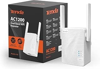 مقوي إشارة واي فاي Tenda A18 ثنائي النطاق AC1200، سرعة تصل إلى 1200 ميجابت في الثانية، 2.4 جيجاهرتز و 5 جيجاهرتز، إعداد سهل عبر WPS
