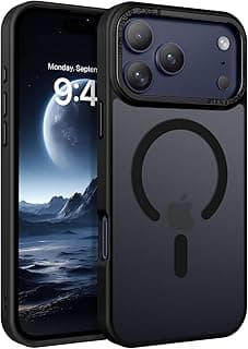 Telaso Case for iPhone 17 Pro, iPhone 17 Pro Phone Case Compatible with Magsafe Translucent Matte Back Slim Fit Full Body Shockproof Cover for iPhone 17 Pro 6.3", Black