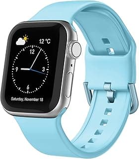 حزام رياضي متوافق مع ابل واتش مقاس 49mm 45mm 44mm 42mm 41mm 40mm 38mm، حزام سيليكون ناعم بديل مع مشبك كلاسيكي لسلسلة iWatch SE 8 7 6 5 4 3 2 1 Ultra للرجال والنساء