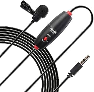 ميكروفون ستيريو لافالير LYM-DM1، متعدد الاتجاهات، كابل 5.8 متر، قابس 3.5mm مطلي بالذهب، متوافق مع كاميرات كانون ونيكون وايفون وكاميرات DSLR