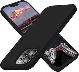 جراب مصمم لهاتف ابل iPhone 13 Pro Max، غطاء سيليكون رفيع جداً مقاوم للصدمات مع [بطانة مايكروفايبر ناعمة]، 6.7 بوصة، أسود