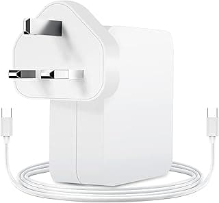 شاحن 61W لماك بوك برو، محول طاقة USB C للابتوب متوافق مع ماك بوك برو 13 و 14 بوصة وماك بوك اير 13 بوصة وايباد برو، يشمل كابل Type-C
