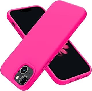 Compatible with iPhone 15 Plus/iPhone 14 Plus Case 6.7", Slim Liquid Silicone 3 Layers Soft Gel Rubber Cover Protective Phone Case with Anti-Scratch Microfiber Lining (Hot Pink)