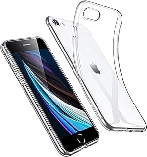 جراب / غطاء شفاف فائق اللمعان لهاتف أبل ايفون SE [2020] 4.7 inch فائقة الحماية وامتصاص السقوط مع جراب رفيع 1.5 مم - شفاف، اكريلونيتريل بوتادين ستيرين تيمبرد جلاس سيليكون