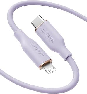 USB-C to Lightning Cable, 641 Cable (Lilac Purple, 6ft), MFi Certified, Powerline III Flow Silicone Fast Charging Cable for iPhone 13 13 Pro 12 11 X XS XR 8 Plus (Charger Not Included)