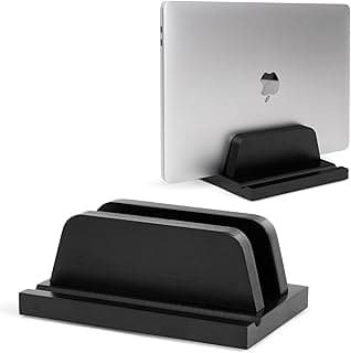 حامل لابتوب رأسي، قابل للتعديل، متوافق مع جميع أجهزة ابل MacBook، سامسونج، اتش بي، ديل (أسود)
