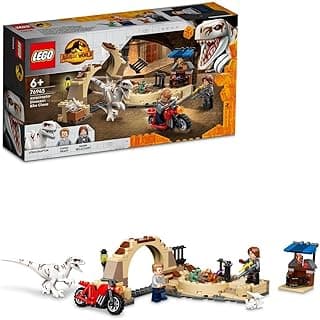 مجموعة بناء Jurassic World Atrociraptor Dinosaur: Bike Chase 76945 (169 قطعة)