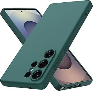 جراب حماية من السيليكون الناعم مع بطانة مايكروفايبر لهاتف سامسونج Galaxy S26 Ultra 5G (أخضر غامق)