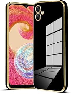 Compatible with Samsung Galaxy A05 Case Silicone, Plating Phone Case Shockproof Thin and Soft Cover - Black