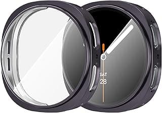 Case Compatible with Samsung Galaxy Watch 8 44mm Case All-Around with Built-in Screen Protector Watch Soft TPU Shockproof Cover Slim Guard Thin Bumper Shell Protector (Deep Purple)