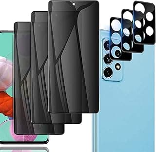 واقي شاشة زجاج مقسى لهاتف سامسونج Galaxy A52 / A52s 5G، مضاد للتجسس، تغطية 3D، صلابة 9H، حماية فائقة للشاشة والظهر (عبوة 3+3)