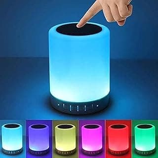 SPEAR Night Light LED Wireless HiFi Speaker with Smart Colour Changing Touch Control, USB Rechargeable Bedside Table Lamp/TF Card/AUX Support for All Devices