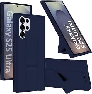 مارجون جراب لـ سامسونج Galaxy S25 Ultra، غطاء مع حامل اصبع، مغناطيسي للسيارة، متعدد الوظائف، مقاوم للصدمات، جراب وحامل موبايل 2 في 1 (أزرق غامق، S25 Ultra)