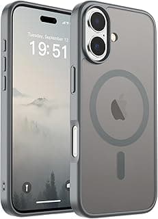 Magnetic for iPhone 17 Case (Compatible with MagSafe)(Military Grade Drop Protection) Translucent Matte Shockproof with Anti-Fingerprint Phone Cover (Gray)