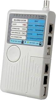 جهاز اختبار كابلات شبكة وهاتف 4 في 1 (RJ11 RJ45 USB BNC)