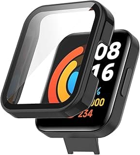 جرابات متوافقة مع ساعة شاومي Redmi Watch 2 Lite، جراب حماية مدرع مع واقي شاشة TPU لساعة شاومي Redmi Watch 2 Lite الذكية