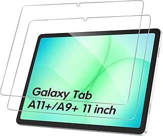 عدد 2 واقي شاشة لتابلت سامسونج جالاكسي Tab A11+ / Tab A9+ مقاس 11 بوصة، زجاج مقوى شفاف عالي الدقة مضاد للخدش