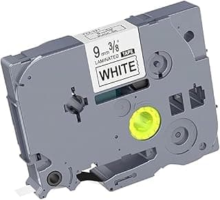 Laminated Label Tape 9mm Black on White TZ-221 Compatible with Brother P Touch Label Printers