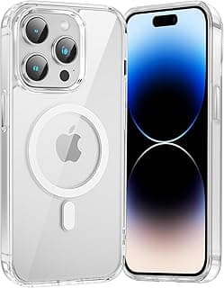 غطاء مغناطيسي لهاتف ابل ايفون 14 Pro، متوافق مع Magsafe، نحيف، سيليكون TPU ناعم + PC صلب، غطاء حماية ضد الصدمات والخدش لهاتف ايفون 14 Pro 6.1 بوصة، شفاف