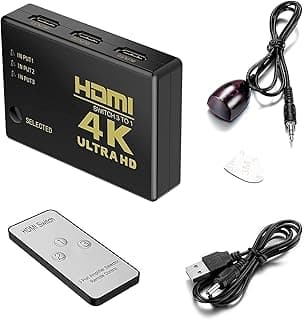 4K HDMI Intelligent 3 Port Switch Box with IR Remote Control HDMI Splitter Support Full HD 2K 1080P 3D 2